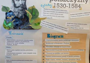 Plakat poświęcony Janowi Kochanowskiemu.