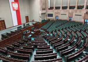 Widok na salę obrad w Sejmie.