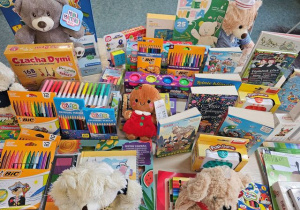 Zebrane dary dla pacjentów szpitala.