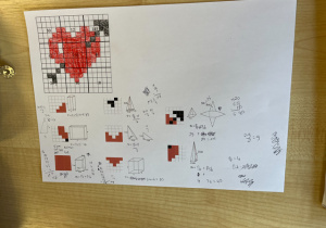 Praca z matematyki z kodowaniem.