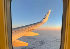 Widok z okna w samolocie.