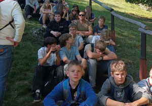 Odpoczynek przed zwiedzaniem zamku.